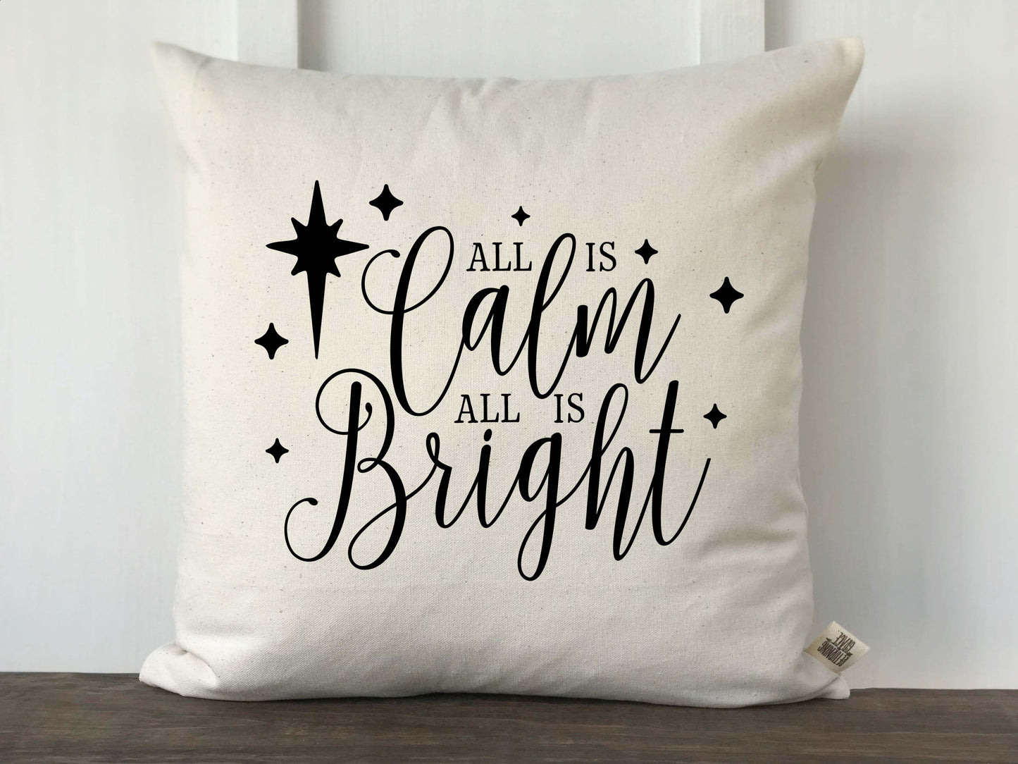 All Is Calm Christmas Pillow Cover - Returning Grace Designs
