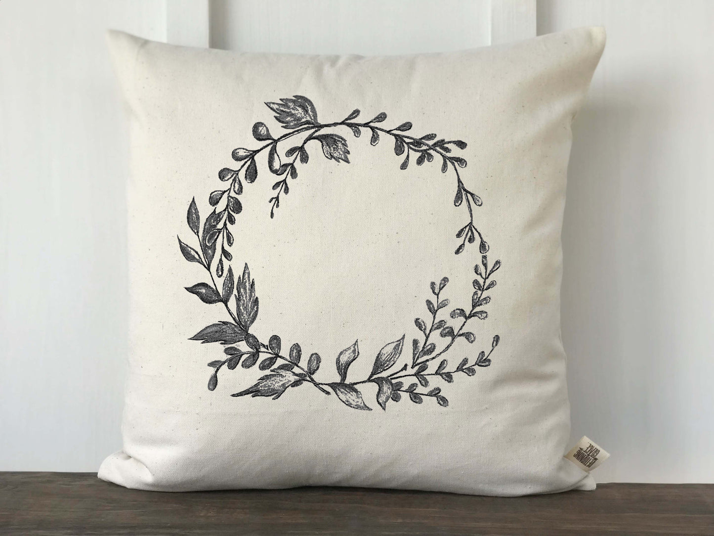Branch Wreath Original Art Pillow Cover - Returning Grace Designs