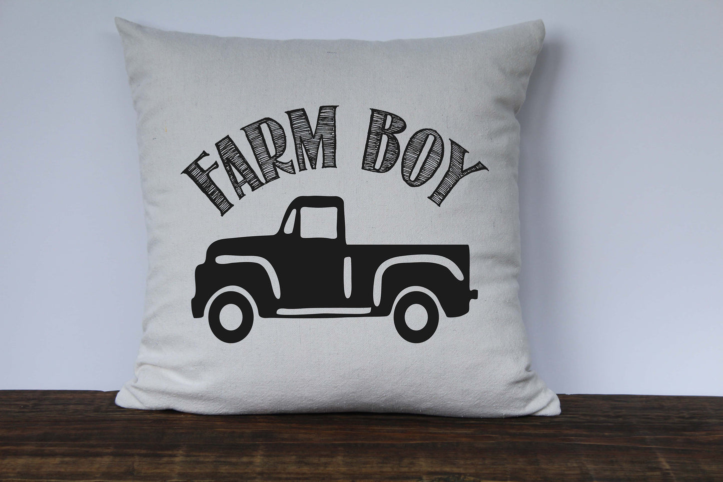 Farm Boy Vintage Truck Pillow Cover - Returning Grace Designs