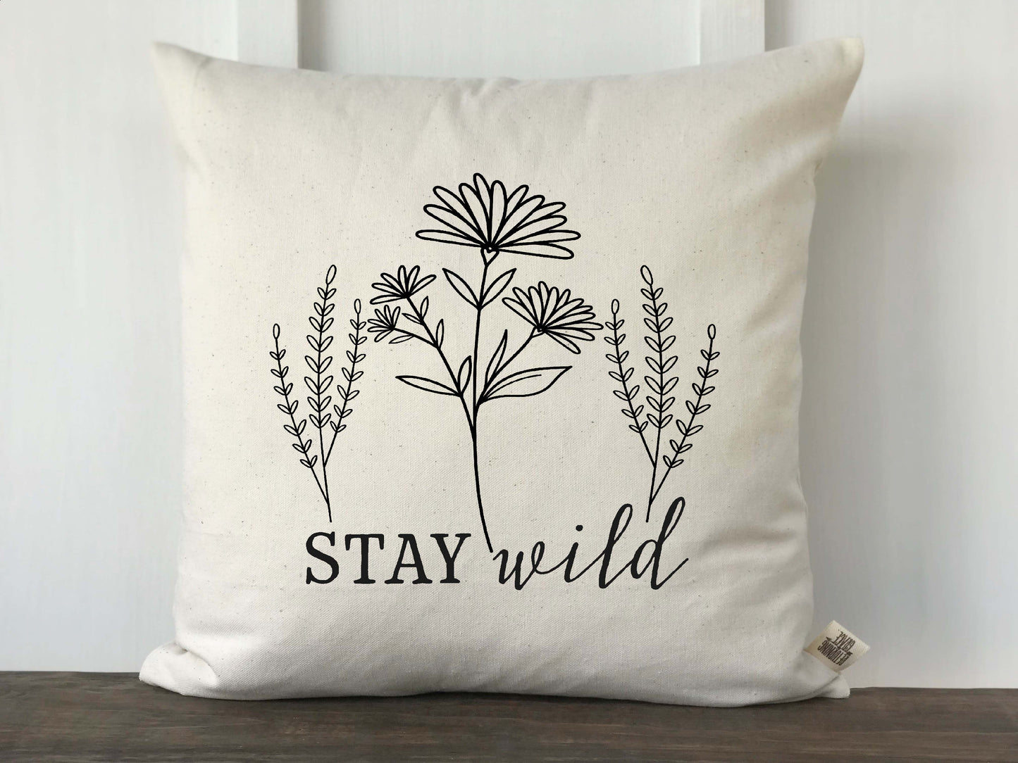 Stay Wild Wildflower Pillow Cover